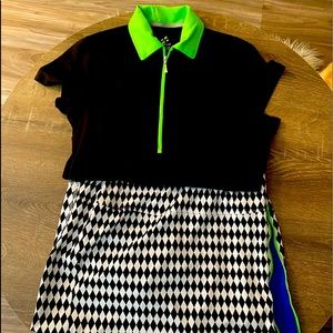 Really cute golf shirt and skirt. Size small